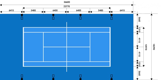 網球場燈光_網球場布燈方案