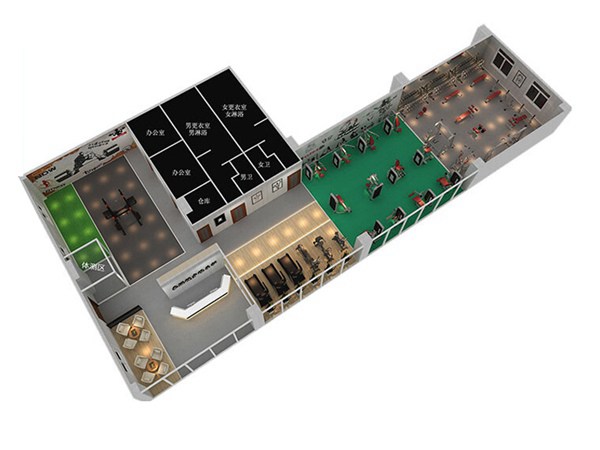 800平方健身房配置方案-廣西快盈VIII體育健身器材有限公司