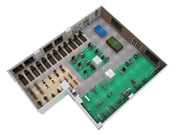 1000平方健身房配置方案-廣西快盈VIII體育健身器材有限公司