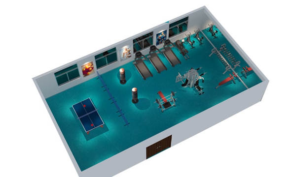 150平方健身房配置方案-廣西快盈VIII體育健身器材有限公司