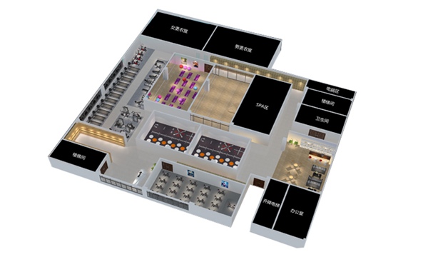 1700平方健身房配置方案-廣西快盈VIII體育健身器材有限公司