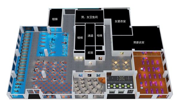 1500平方健身房配置方案-廣西快盈VIII體育健身器材有限公司