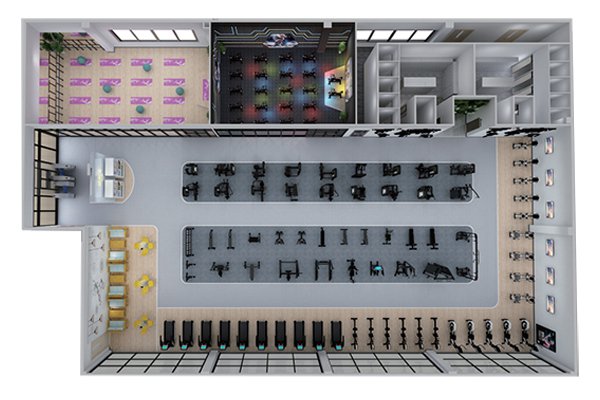 500平方健身房配置方案-廣西快盈VIII體育健身器材有限公司