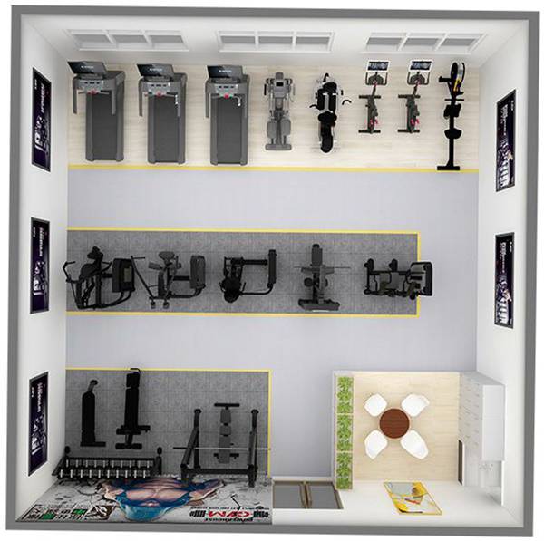 100平方健身房配置方案-廣西快盈VIII體育健身器材有限公司