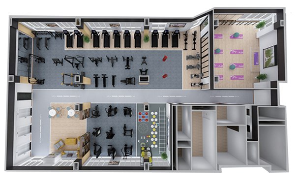 200-500平方健身房配置方案-廣西快盈VIII體育健身器材有限公司