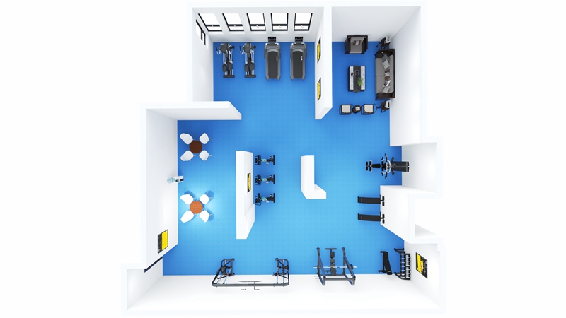 企事業(yè)單位健身房-平面圖